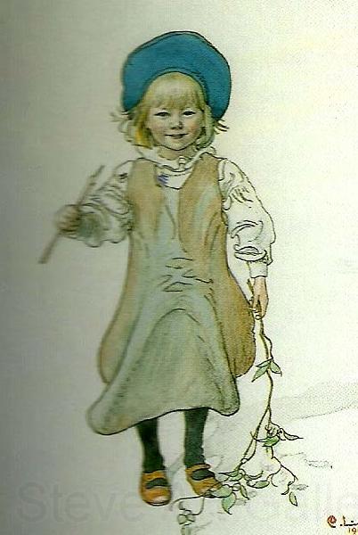 Carl Larsson esbjorn med den har skall jag fiska och med den har skall jag valla korna Norge oil painting art